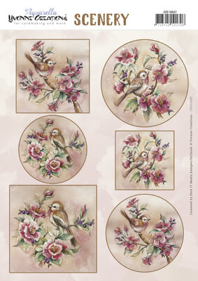 CDS10047 Scenery - Yvonne Creations - Aquarella - Christmas Miracle - Antique Flowers