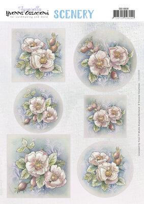 CDS10039 Scenery - Yvonne Creations Aquarella - Pink Flowers