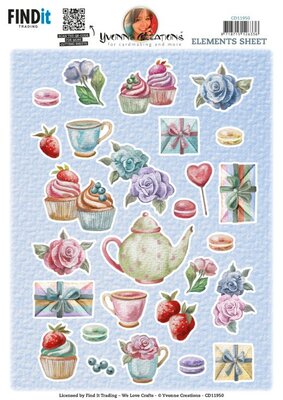 CD11950 3D Cutting Sheets - Yvonne Creations - Small Elements Cupcakes