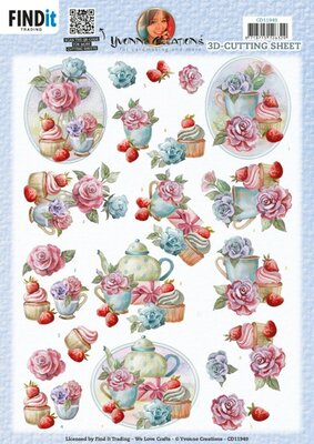 CD11949 3D Cutting Sheets - Yvonne Creations - Cupcakes