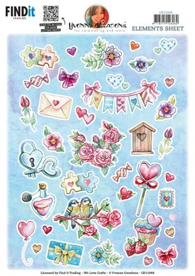 CD11944 3D Cutting Sheets - Yvonne Creations - Small Elements Valentine