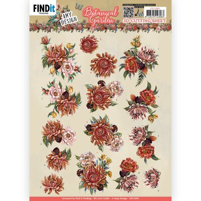 CD11909 3D Cutting Sheets - Amy Design - Botanical Garden - Colorful Flowers