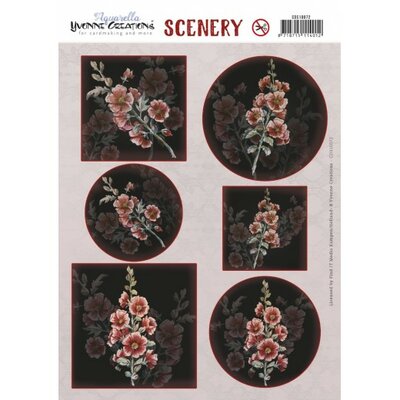 CDS10072 Scenery - Yvonne Creations - Aquarella - Hollyhock