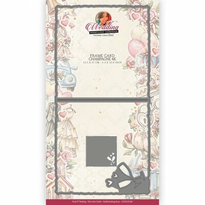 CDCD10138 Dies - Yvonne Creations - Wedding - Frame Card Champagne Border 4K