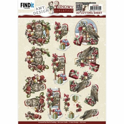 CD11964 3D Cutting Sheet - Amy Design - Snowy Christmas - Snowy Owl