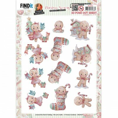 SB10814 3D Push-Out - Yvonne Creations - Christmas Scenery - Gingerbread