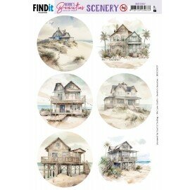 BBSC10037 Scenery Push out - Berries Beauties - Beach House - Round