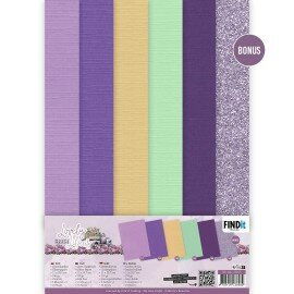 BB-A4-10005 Linen Cardstock Pack - Berries Beauties - Lovely Lilacs - A4