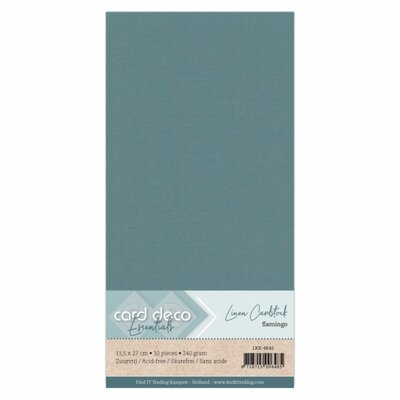 40 Card Deco Linnen 135x270mm 10 vel Sea Blue 240grm