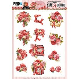 SB10936 3D Push Out - Yvonne Creations - Rose Decorations - Rose Bouquet