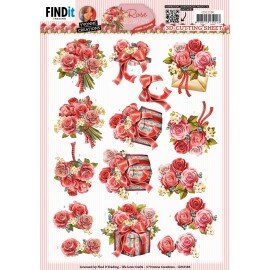 CD12186 3D Cutting Sheets - Yvonne Creations - Rose Decorations - Rose Bouquet