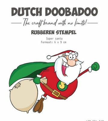 Dutch Doobadoo Rubber stempel Super Santa 497.004.013 6x9cm (07-24)