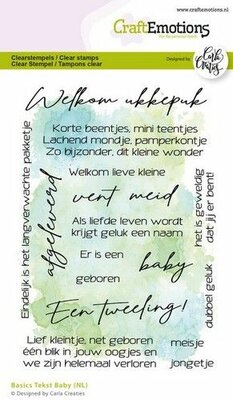 CraftEmotions clearstamps A6 - Basics Tekst Baby ( NL) Carla Creaties (07-24)