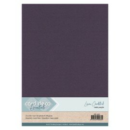 35 Card Deco Linnen A4 10 vel Dark Purple 240grm