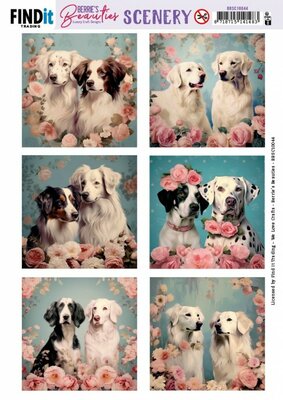 BBSC10044 Scenery Push Out - Berries Beauties - Pretty Pups - Square
