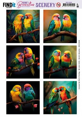 BBSC10040 Scenery Push Out - Berries Beauties - Love Birds - Square