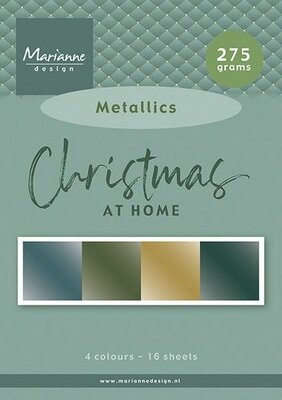 Marianne D Paperpad Christmas at home - metallics PK9194 A5, 4 metallic colours, 16 sheets (08-24)