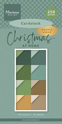 Marianne D Paperpad Chistmas at home - cardstock PK9193 15x30 cm, 16 colours, double sided, 16 sheets (08-24)