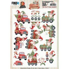 CD12213 3D Cutting Sheets - Yvonne Creations - Gnome for Christmas - Gnome Transport