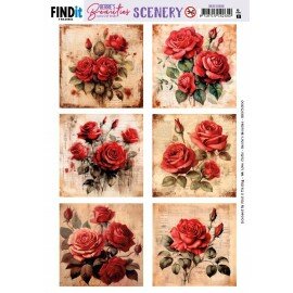 BBSC10050 Push-Out Scenery - Berries Beauties - Red Roses - Square