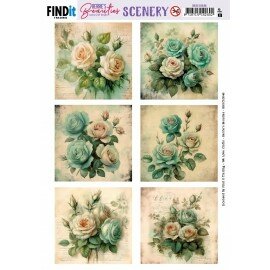 BBSC10046 Push-Out Scenery - Berries Beauties - Blue Roses - Square