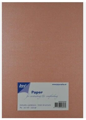 Joy Crafts Metallic cardstock met linnen structuur A5 - 20 vel - 250grs - Roze