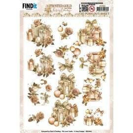 3D Push Out - Amy Design - Frosted Gold Christmas - Presents