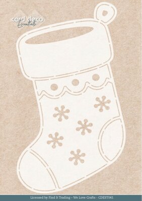 Stencil - Card Deco Essentials - Frosted Gold Sock - A5