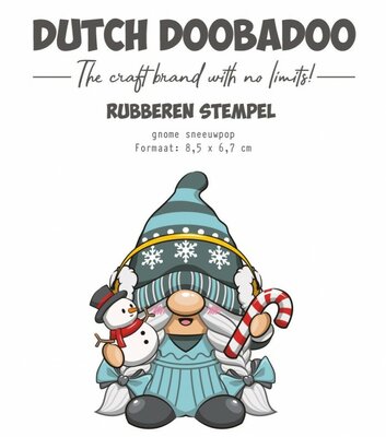 Rubber stamp - DDBD -Hallo Winter - Gnome sneeuwpop