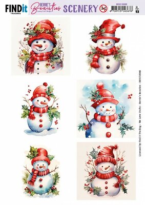 Scenery Push out - Berries Beauties - Snowmen - Square