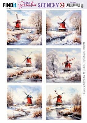 Scenery Push out - Berries Beauties - Winter Landscape - Square