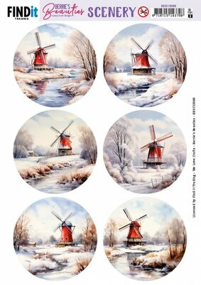 Scenery Push out - Berries Beauties - Winter Landscape - Round