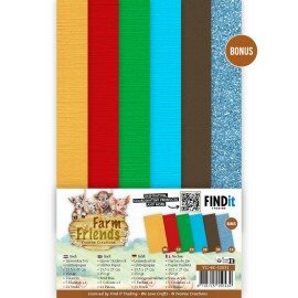 Linen Cardstock Pack - Yvonne Creations - Farm Friends - 4K