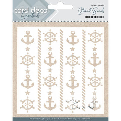 CDEST001 - Card Deco Essentials - Mixed Media Stencil Beach