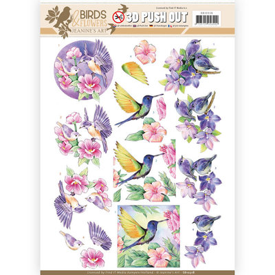 SB10318 3D Pushout - Jeanine's Art - Birds and Flowers - Tropical birds